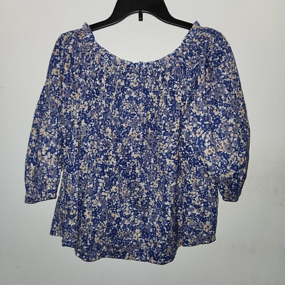 Good Hart x Matilda Jane Off Shoulder  Canyon Floral Off Shoulder Top Blue S - Picture 4 of 4